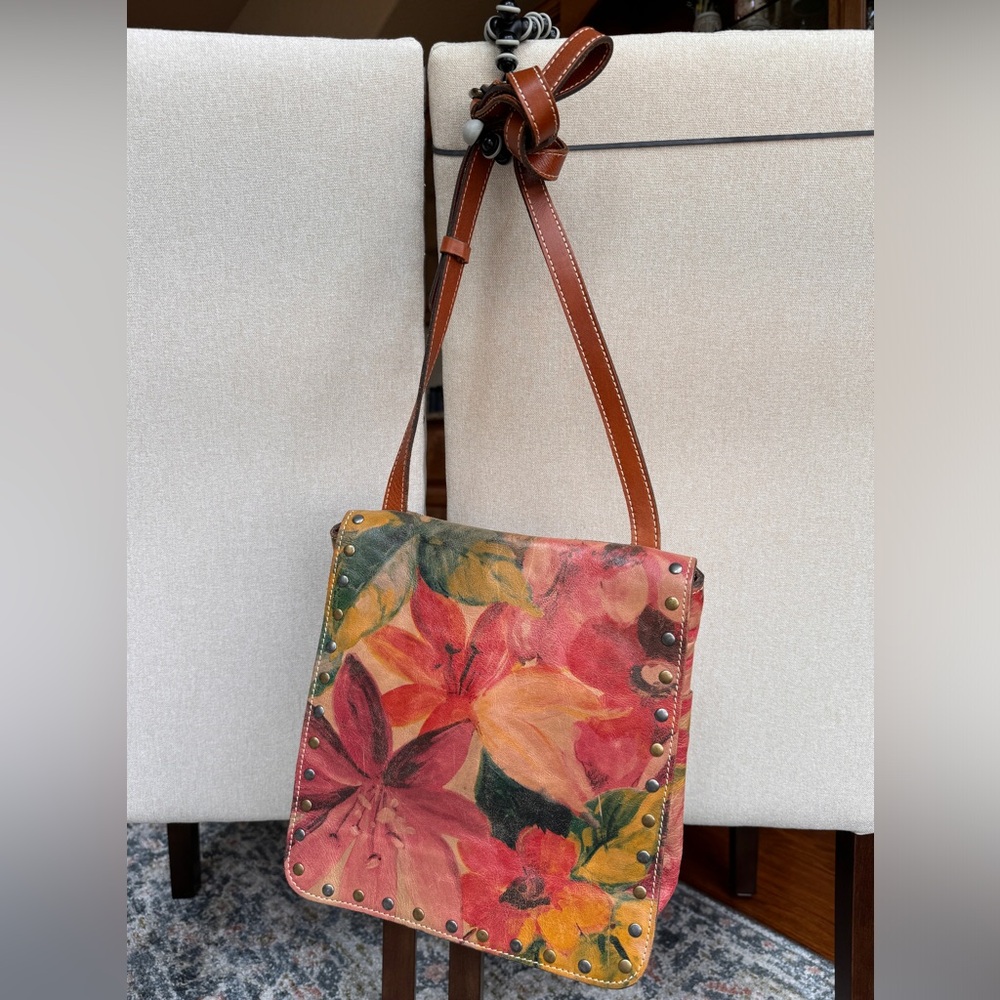 Patricia Nash floral studded crossbody handbag